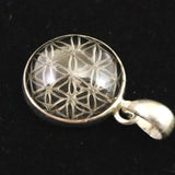 天然非加熱 ヒマラヤ ガウリシャンカール スモーキークォーツ フラワー オブ ライフ ペンダントトップ 3.05g (ID:73380)