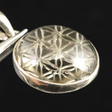 天然非加熱 ヒマラヤ ガウリシャンカール スモーキークォーツ フラワー オブ ライフ ペンダントトップ 3.05g (ID:73380)