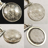 天然非加熱 ヒマラヤ ガウリシャンカール スモーキークォーツ フラワー オブ ライフ ペンダントトップ 3.05g (ID:73380)