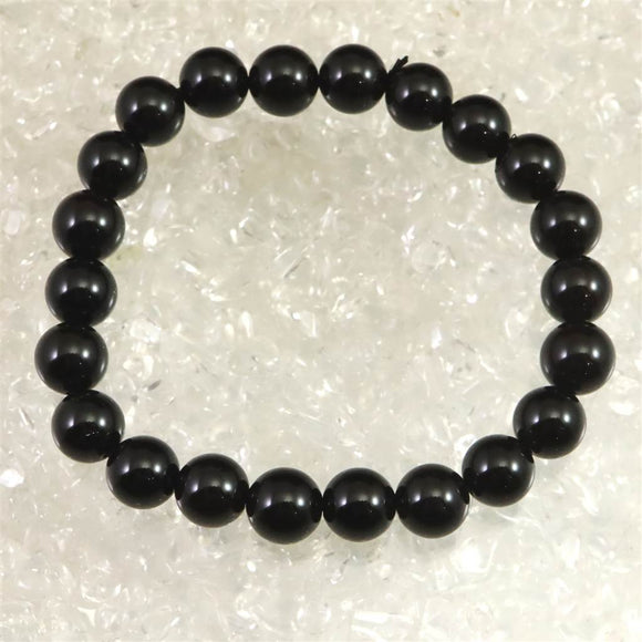 チベット産 天然モリオン水晶 4A  8.5mm玉 ブレスレット 19.4g (ID:73720)