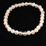 H&E社 ピンクファイア アゼツライト(AZOZEO) 6mm玉ブレスレット 証明書付 9.9g (ID:73909)