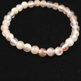 H&E社 ピンクファイア アゼツライト(AZOZEO) 6mm玉ブレスレット 証明書付 9.9g (ID:73909)