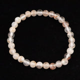 H&E社 ピンクファイア アゼツライト(AZOZEO) 6mm玉ブレスレット 証明書付 9.9g (ID:73909)