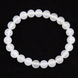 北海道 花石メノウ 瑪瑙 8mm玉 ブレスレット ディレクトリカード付 17.7g (ID:74074)