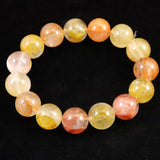 オーロラクォーツ ライモナイトインクォーツ 14.5mm玉ブレスレット 65.5g (ID:74090)