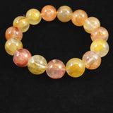 オーロラクォーツ ライモナイトインクォーツ 14.5mm玉ブレスレット 65.5g (ID:74090)