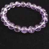 ボリビア産 ラベンダー アメジスト エレスチャル 10mm玉 ブレスレット 29.44g (ID:74112)
