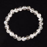 ヒマラヤ水晶 アイリスクォーツ 8ミリ玉ブレスレット　17.8g (ID:74308)