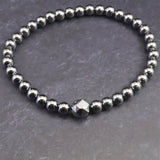 高純度テラヘルツ鉱石 6mm玉＆スターカット　アンクレット (ID:74453)