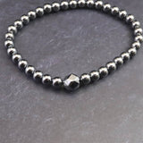 高純度テラヘルツ鉱石 6mm玉＆スターカット　アンクレット (ID:74453)