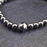 高純度テラヘルツ鉱石 6mm玉＆スターカット　アンクレット (ID:74453)