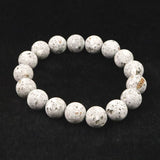 石川県産 医王石  12mm玉ブレスレット 証明書付 38.5g (ID:74531)