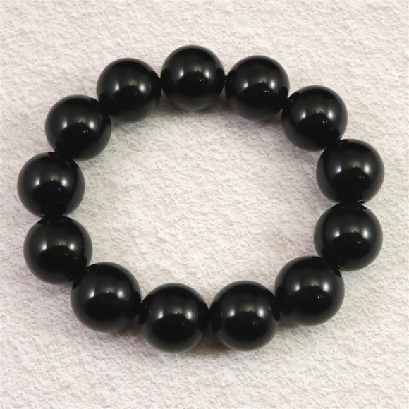 チベット産 天然モリオン水晶(4A)　18mm玉 ブレスレット 105.15g (ID:74798)