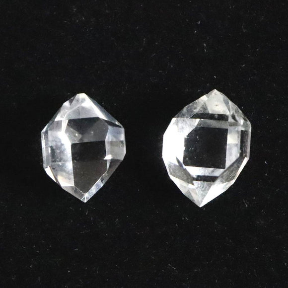 米国NY州産 ハーキマーダイヤモンド  AA＋ 原石 2個セット 0.38g (ID:74856)