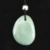 H&E社 ブルーグリーン アゼツライト（AZOZEO)　タンブル　コードペンダント 7.0g (ID:75160)