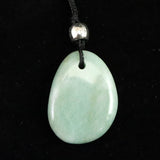 H&E社 ブルーグリーン アゼツライト（AZOZEO)　タンブル　コードペンダント 7.0g (ID:75160)