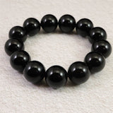 チベット産 天然モリオン水晶(4A)　18mm玉 ブレスレット 105.23g (ID:75251)