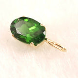 クロムダイオプサイド　6X4mmオーバルカット ペンダントトップ  K18YG 0.59ct (ID:75493)