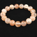 H&E社 ピンクファイア アゼツライト(AZOZEO) 12mm玉ブレスレット 証明書付 42.5g (ID:75562)