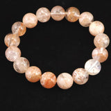 H&E社 ピンクファイア アゼツライト(AZOZEO) 12mm玉ブレスレット 証明書付 42.5g (ID:75562)