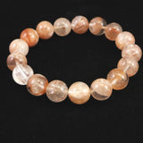 H&E社 ピンクファイア アゼツライト(AZOZEO) 12mm玉ブレスレット 証明書付 42.5g (ID:75562)