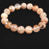 H&E社 ピンクファイア アゼツライト(AZOZEO) 12mm玉ブレスレット 証明書付 42.5g (ID:75562)