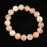 H&E社 ピンクファイア アゼツライト(AZOZEO) 12mm玉ブレスレット 証明書付 42.5g (ID:75562)