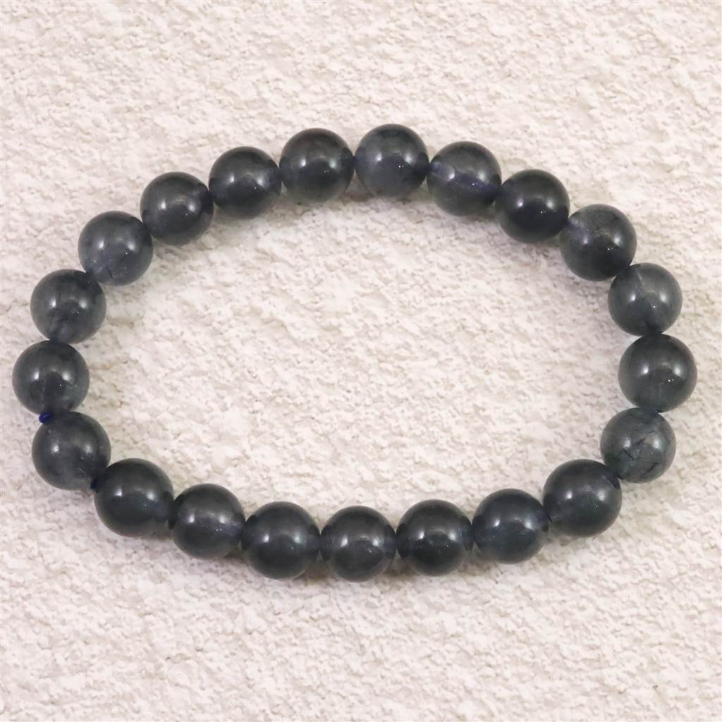インディゴライト （ブルー トルマリン 入り 水晶） 9mm玉ブレスレット