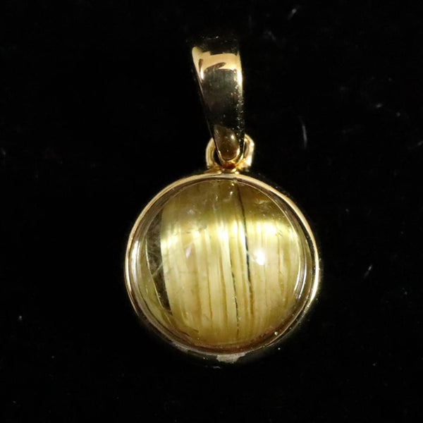 ゴールドルチルクォーツ 6mmラウンド K18YG ペンダントトップ 0.39g