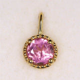 ピンクトルマリン 3mmラウンド ペンダントトップ チャーム K18YG  0.24g (ID:76128)