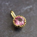 ピンクトルマリン 3mmラウンド ペンダントトップ チャーム K18YG  0.24g (ID:76128)