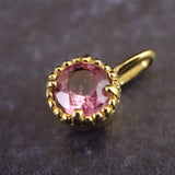 ピンクトルマリン 3mmラウンド ペンダントトップ チャーム K18YG  0.24g (ID:76128)
