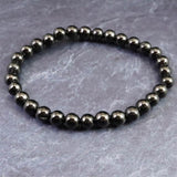 ノーブルシュンガイト  エリートシュンガイト　6mm玉ブレスレット 8.72g (ID:76374)