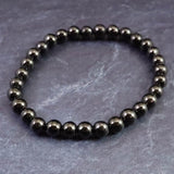 ノーブルシュンガイト  エリートシュンガイト　6mm玉ブレスレット 8.72g (ID:76374)