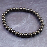 ノーブルシュンガイト  エリートシュンガイト　6mm玉ブレスレット 8.72g (ID:76374)