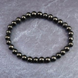 ノーブルシュンガイト  エリートシュンガイト　6mm玉ブレスレット 8.72g (ID:76374)