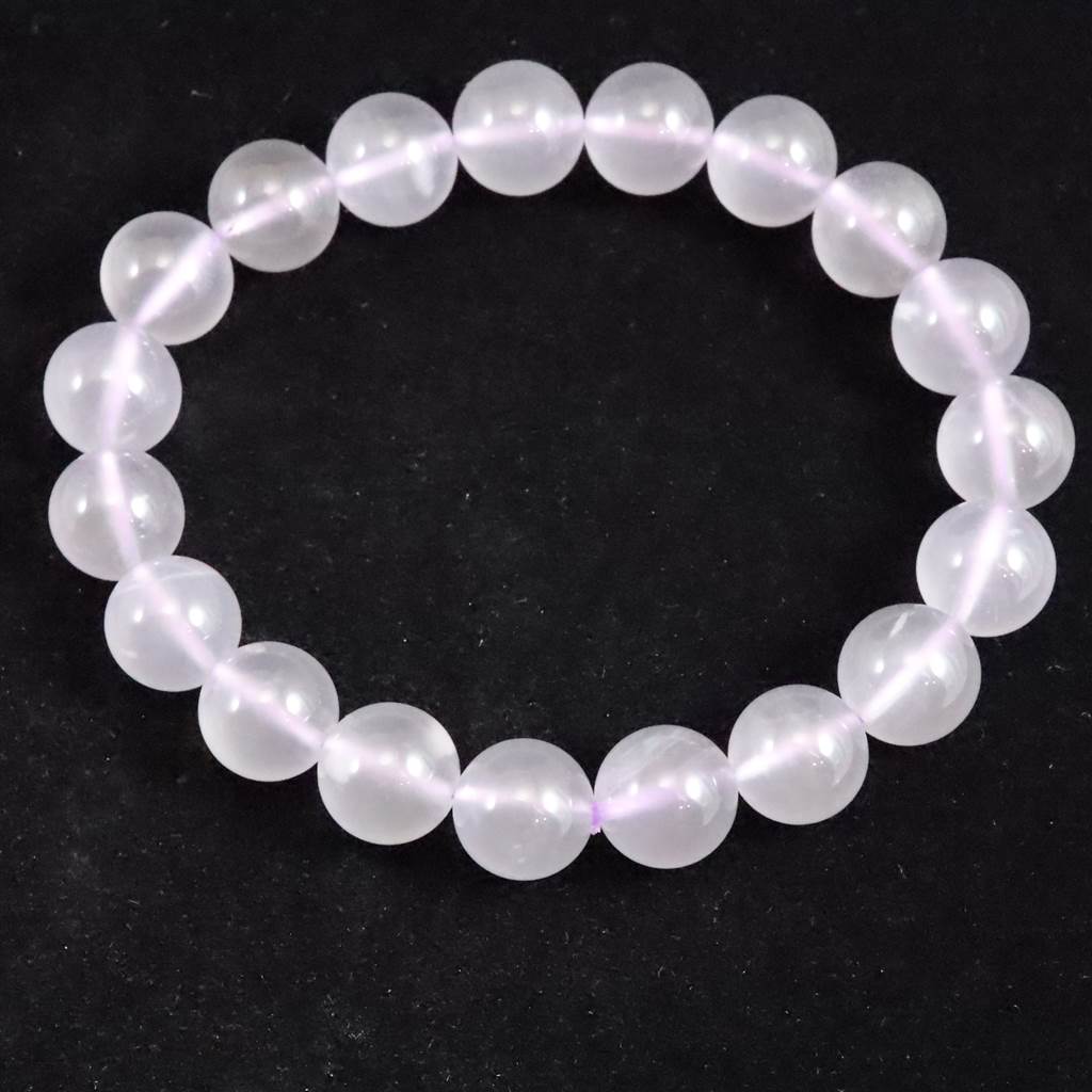 ロシア ウラル産 アイスクォーツ カルセドニー 10mm玉ブレスレット