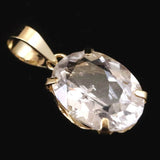 ロシア産 フェナカイト 8.9mm オーバルカット ペンダントトップ K18YG 鑑別書付 1.38ct (ID:76521)