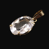 ロシア産 フェナカイト 8.9mm オーバルカット ペンダントトップ K18YG 鑑別書付 1.38ct (ID:76521)