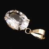 ロシア産 フェナカイト 8.9mm オーバルカット ペンダントトップ K18YG 鑑別書付 1.38ct (ID:76521)