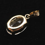 ロシア産 フェナカイト 8.9mm オーバルカット ペンダントトップ K18YG 鑑別書付 1.38ct (ID:76521)