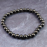 ノーブルシュンガイト  エリートシュンガイト　6mm玉ブレスレット 8.43g (ID:76552)
