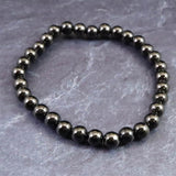 ノーブルシュンガイト  エリートシュンガイト　6mm玉ブレスレット 8.43g (ID:76552)
