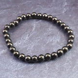 ノーブルシュンガイト  エリートシュンガイト　6mm玉ブレスレット 8.43g (ID:76552)