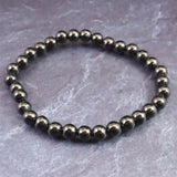 ノーブルシュンガイト  エリートシュンガイト　6mm玉ブレスレット 8.43g (ID:76552)
