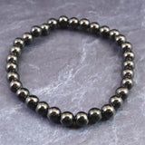 ノーブルシュンガイト  エリートシュンガイト　6mm玉ブレスレット 8.43g (ID:76552)