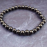 ノーブルシュンガイト  エリートシュンガイト　6mm玉ブレスレット 8.43g (ID:76552)