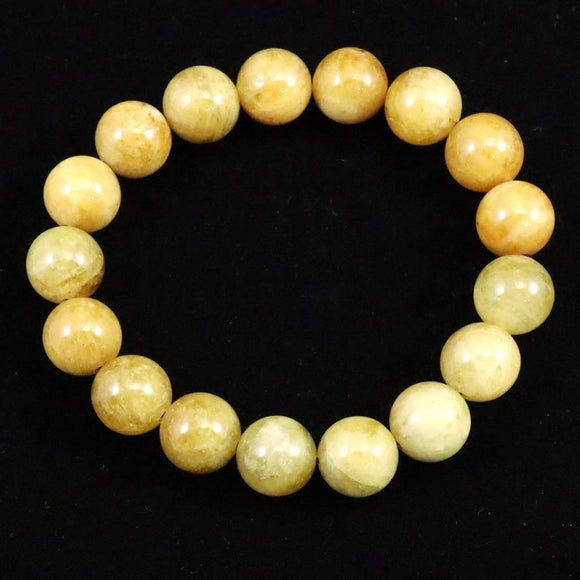 ヘリオドール イエローアクアマリン　12mm玉ブレスレット 41.67g  (ID:76690)