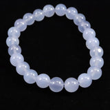 ブルーカルセドニー　8.5mm玉ブレスレット 19.3g (ID:76766)