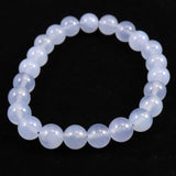 ブルーカルセドニー　8.5mm玉ブレスレット 19.3g (ID:76766)